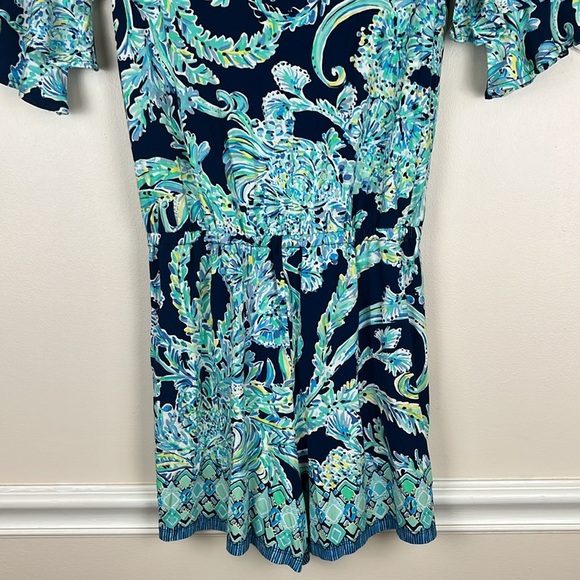 LILLY PULITZER Lula Romper High Tide Navy,  Scuba Doo Engineered Romper, Size XS - Picture 3 of 16